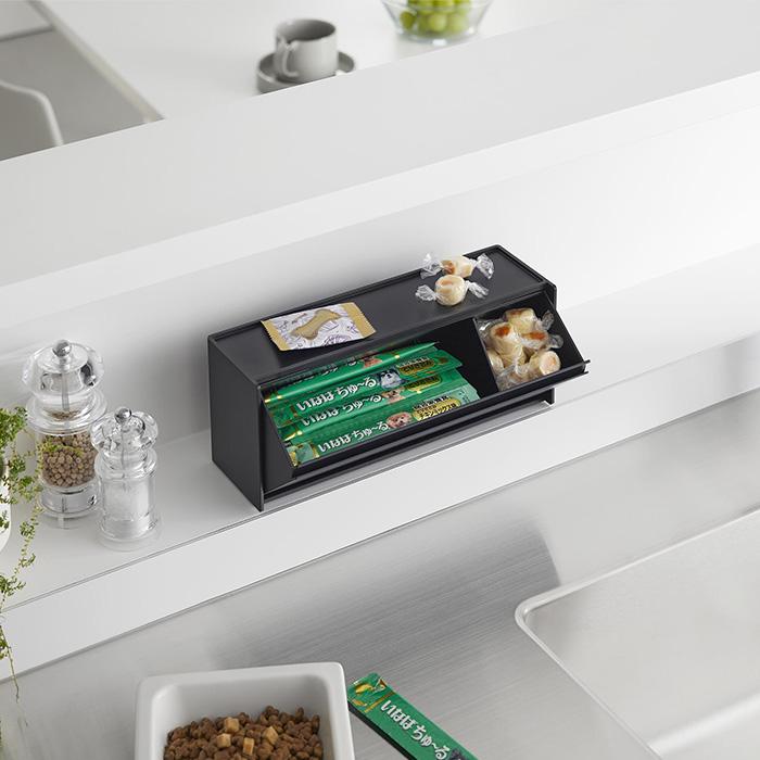 山崎実業 公式 タワー マグネットペットおやつ収納ケース tower 収納ラック 2WAY おやつ入れ 猫 犬 ペット用おやつ 仕切り付き 1983 1984 | tower | 13