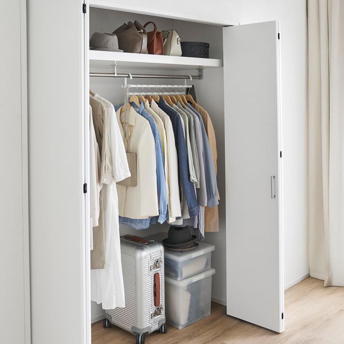 山崎実業 公式 スマート 収納力アップ2段衣類ハンガー W60 smart 幅60cm 衣類収納 ハンガーパイプ ハンガーラック スチール 10007 10008 | smart | 11