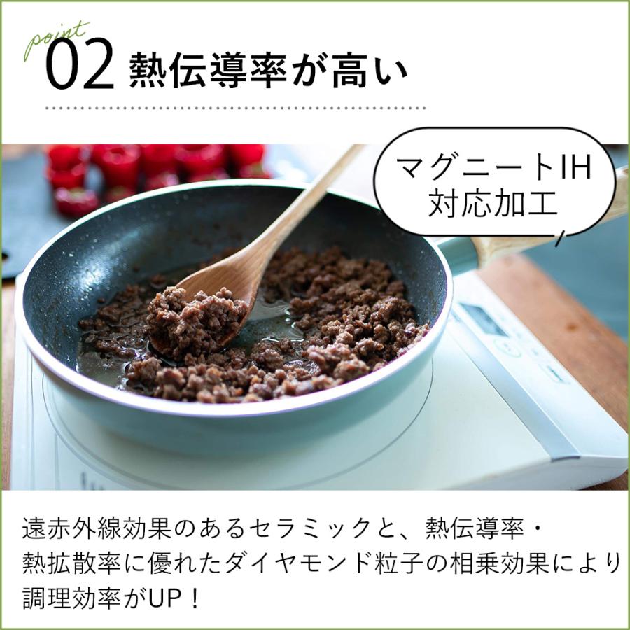 キャセロール 両手鍋 鍋 グリーンパン IH対応 セラミック コーティング メイフラワー マグニートIH 焦げない ダイヤモンド GREENPAN 深型の画像