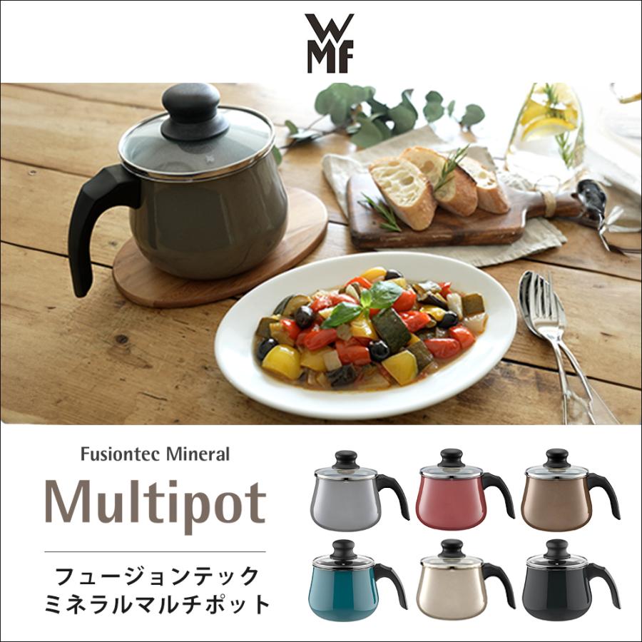 WMFフュージョンテックミネラルマルチポット14センチ　グレー　レシピブック付き WMF（ヴェーエムエフ） フュージョンテック ミネラル マルチポット