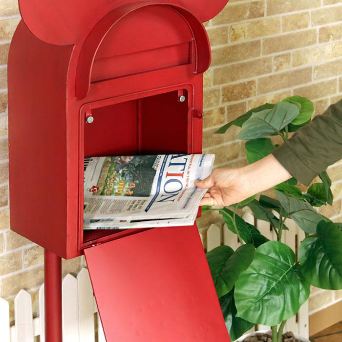 ポスト 郵便ポスト 郵便受け 2way スタンドポスト スタンド ヴィンテージ レッド メールボックス 赤 おしゃれ 2カラー