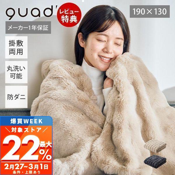 電気毛布 掛け敷き 190×130cm 洗える ひざ掛け 敷毛布 ダニ退治 洗濯