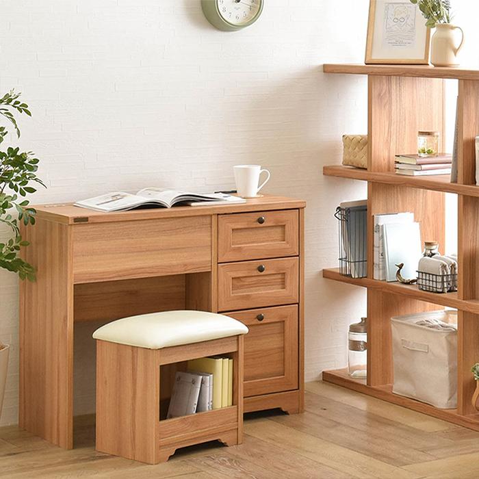 ⭐️北欧風‼️木製ドレッサーテーブル 可動式ミラー付き 4FUL (豪華2大特典)ドレッサー デスク おしゃれ 化粧台 メイク