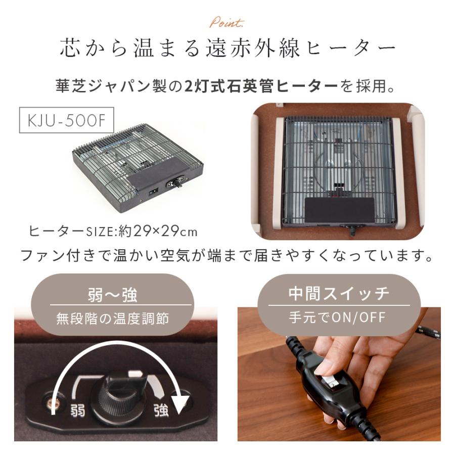 ヤマソロ ダイニング こたつ ハイタイプ 継脚 円形 丸 型 90cm