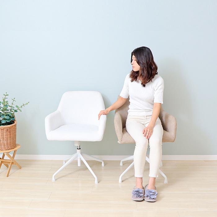 ダイニングチェア 回転 おしゃれ 北欧 肘付き 疲れない 白 ホワイト