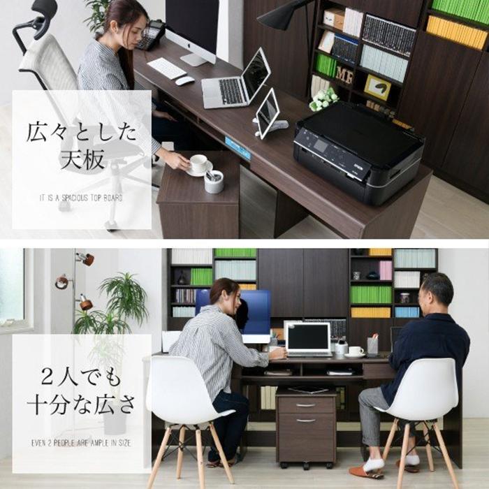 5/9はP+10％！ (豪華２大特典) デスク おしゃれ オフィスデスク 同価格で選べる４サイズ ワイドデスク 180 190 200 210 cm 奥行50cm 配線収納_7