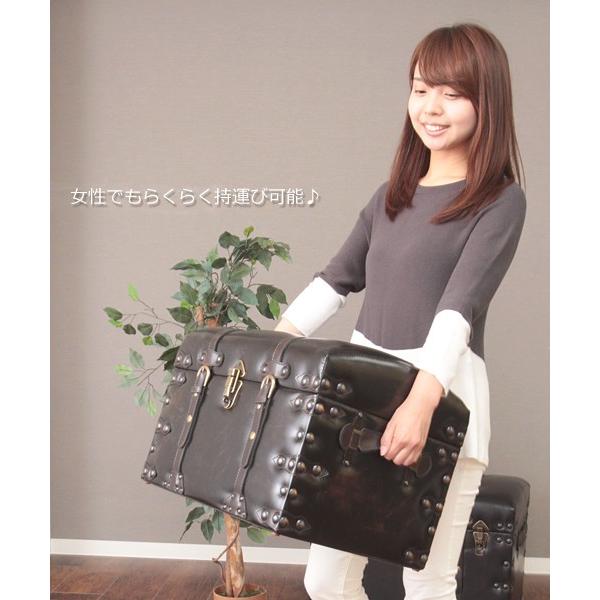 (豪華２大特典) 収納ボックス リビング収納 おしゃれ ボックス収納 大容量 トランク型スツール 完成品 トランクボックスセット リバル_8