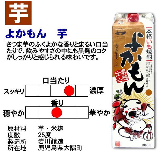 黒霧島 当店定番芋焼酎飲みくらべ 25度 1800mlパック 6本 送料無料 島