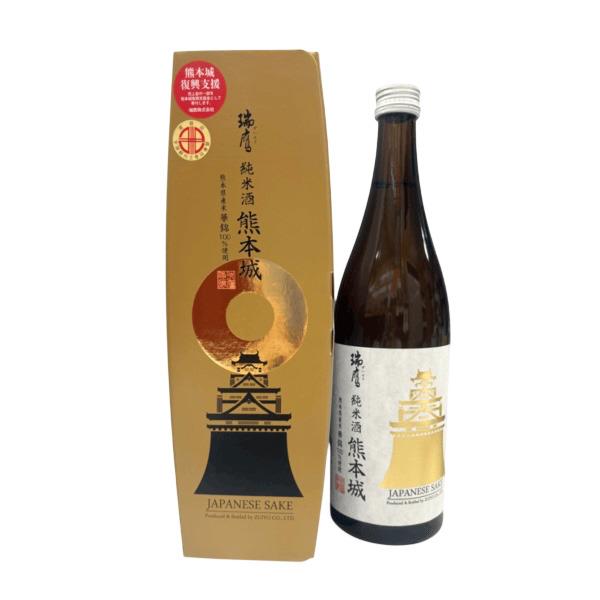 瑞鷹 純米酒 熊本城 720ml 1本 専用箱入 お土産 熊本城石垣風箱 熊本城