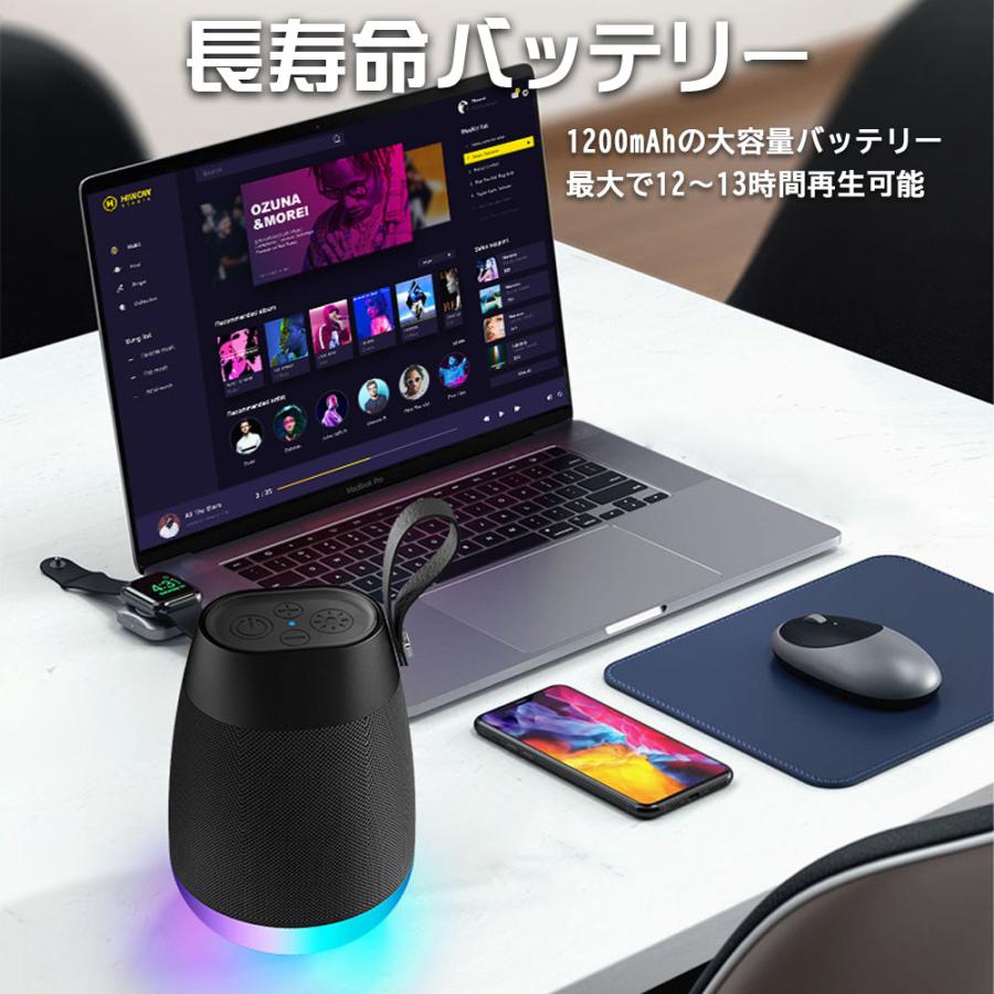 Life Ideas ワイヤレススピーカー ブラック Bluetooth5.0 バッテリー