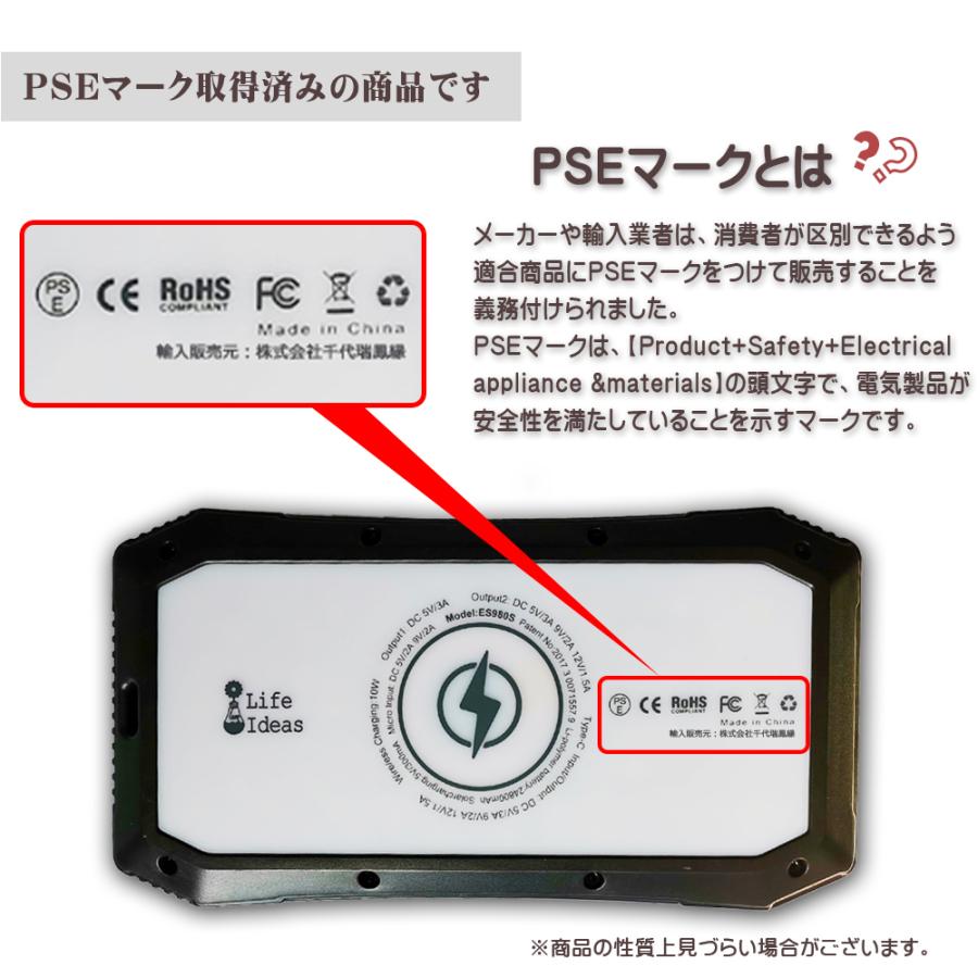 モバイルバッテリー ES980S ブラック 24800mAh ソーラー充電 Type-C入出力PD18W QC3.0 Qiワイヤレス充電10W 4台同時充電 90日保証｜e-auto-fun-store｜10