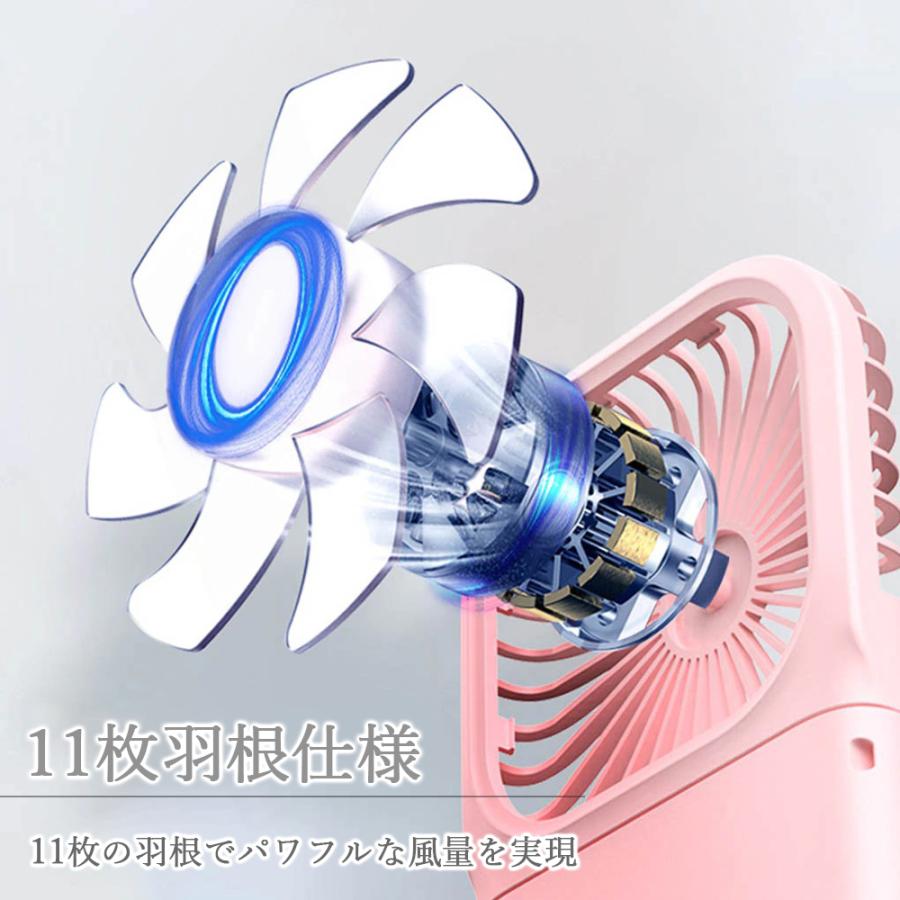 Life Ideas ハンディ扇風機 ハンディファン 2段階風量調整 首掛け USB