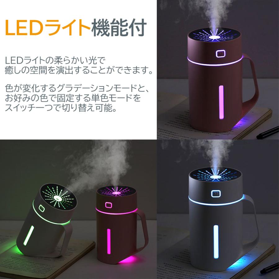 Life Ideas 超音波式加湿器 ホワイト USB充電式 卓上用 小型 超静音 空