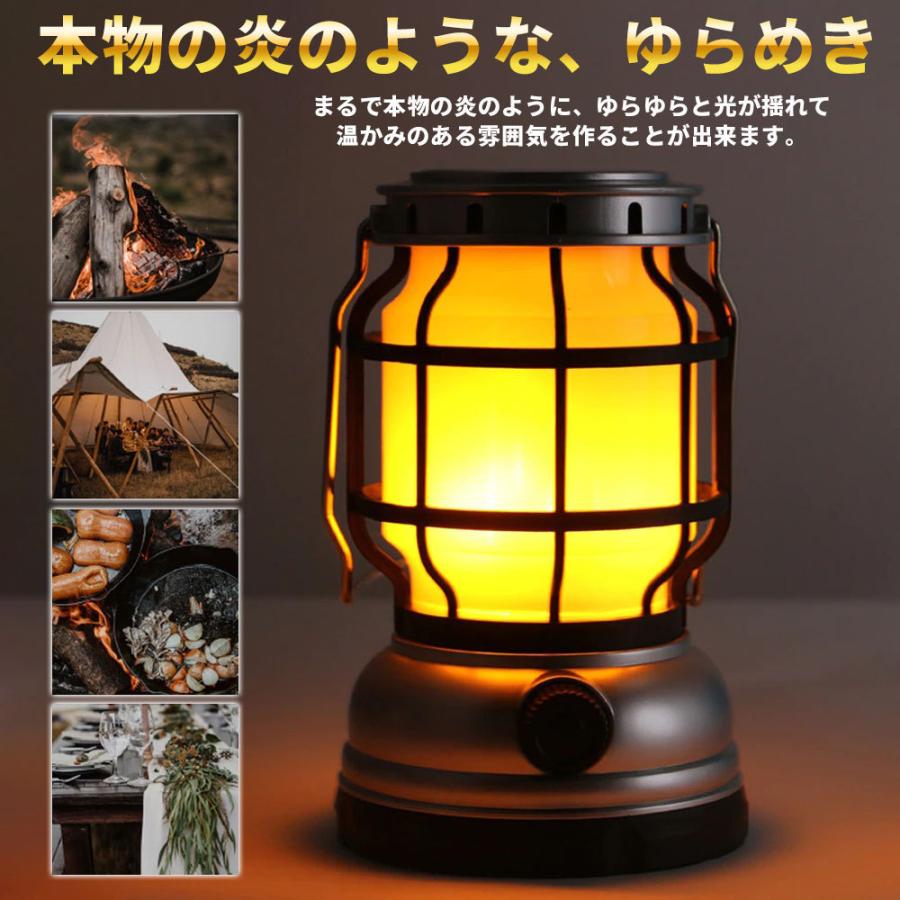 Life Ideas LEDランタン シルバー USB充電 2モード点灯 無段階調光