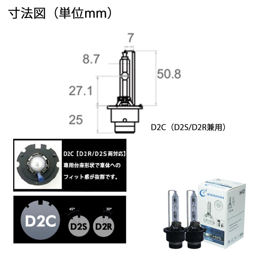 HIDバルブ D2C/D2S/D2R兼用 6000K 35W専用 3400ルーメン 純正交換用 耐震 高品質 2本セット 1年保証｜e-auto-fun-store｜07