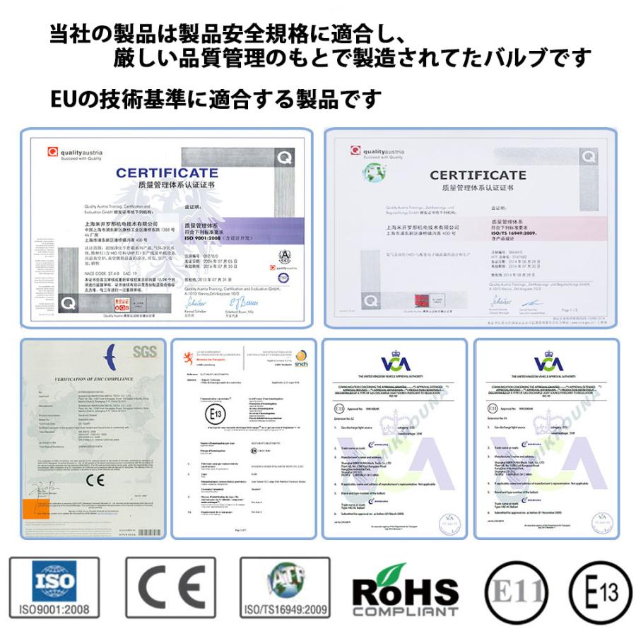 HIDバルブ D2C/D2S/D2R兼用 6000K 35W専用 3400ルーメン 純正交換用 耐震 高品質 2本セット 1年保証｜e-auto-fun-store｜10