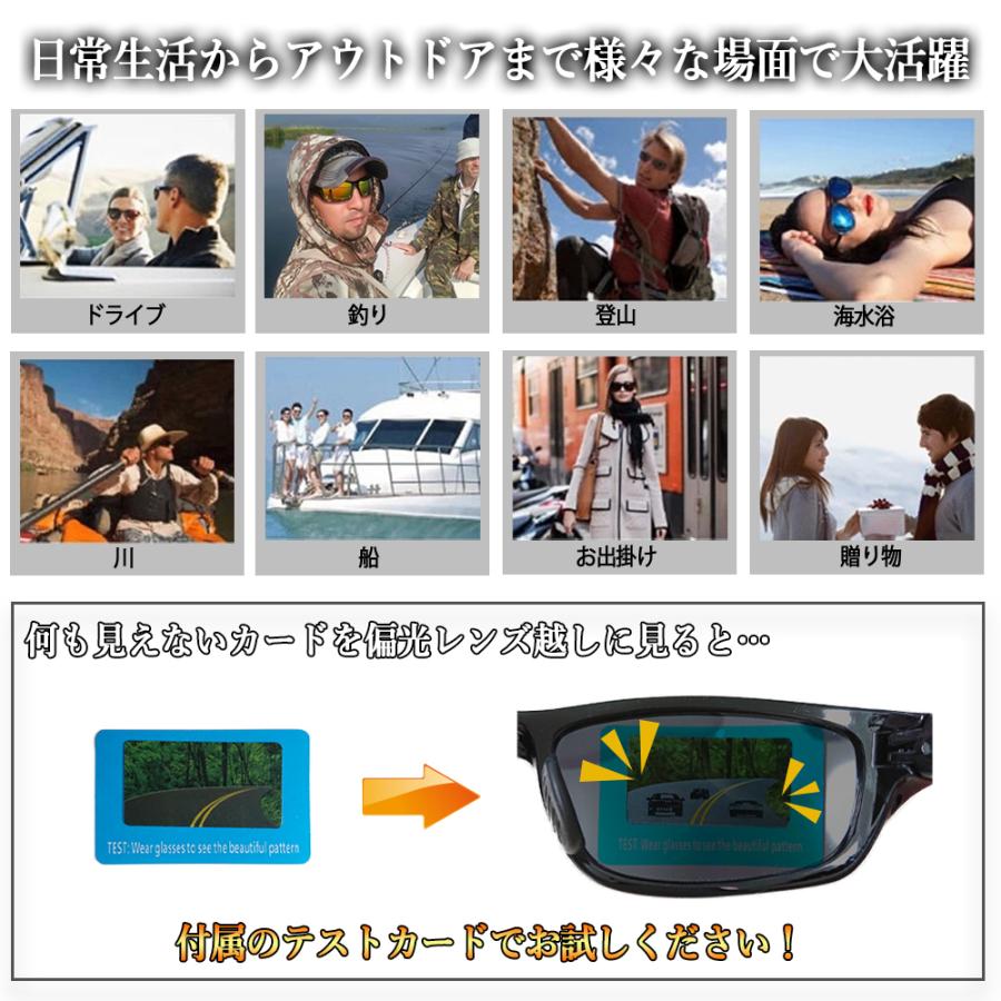 Life Ideas 偏光サングラス ブラック/ブルー 偏光レンズ UV紫外線