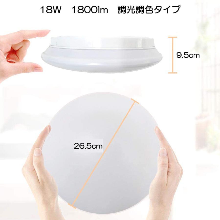 Life Ideas 小型LEDシーリングライト 18W 1800ルーメン 連続調光調色
