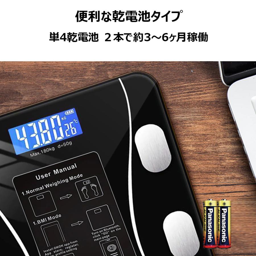 Life Ideas 体脂肪計 体組成計 体重計 ブラック 内臓脂肪 基礎代謝