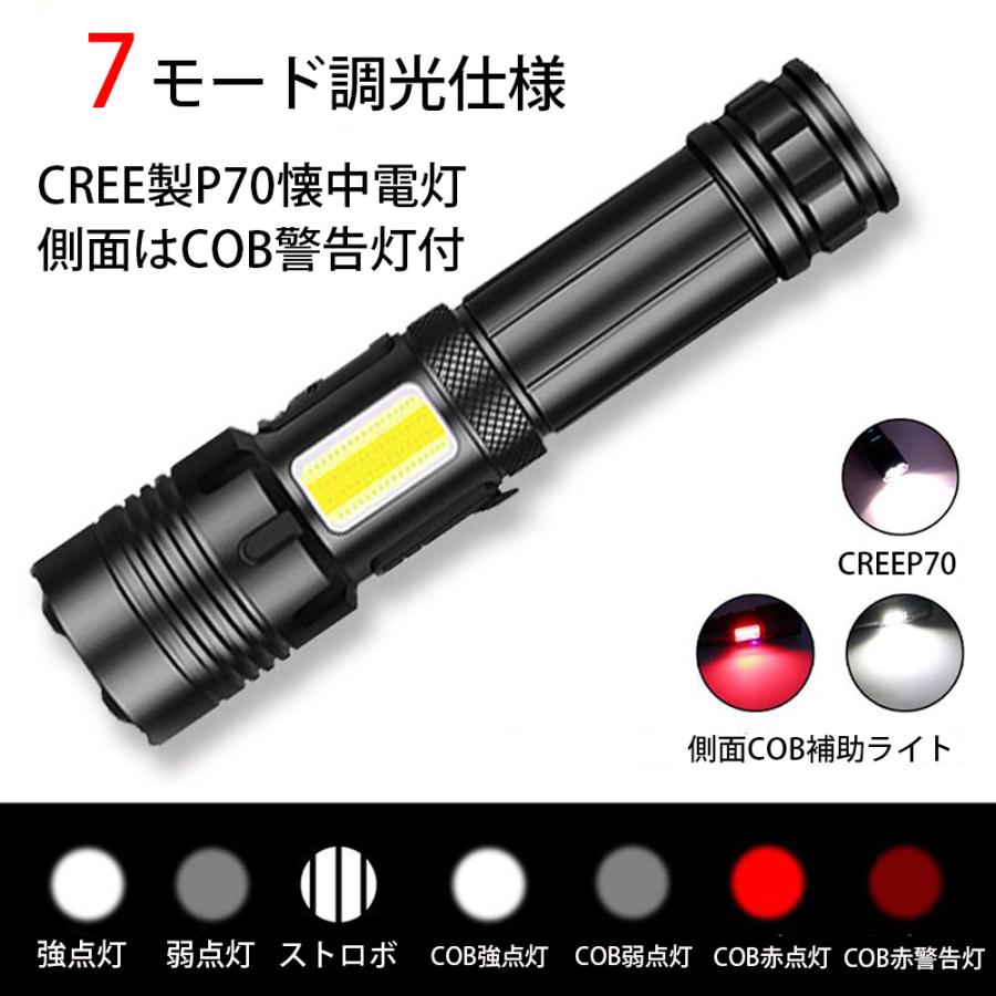 Life Ideas LEDハンディライト 懐中電灯 5000ルーメン ズーム Life Ideas LEDハンディライト 懐中電灯 5000ルーメン ズーム