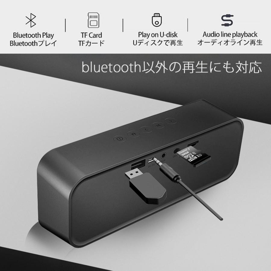 ワイヤレススピーカー ブラック Bluetooth5.0 バッテリー内蔵 最大出力6W 重低音再生 TWS対応 軽量ポータブル マイク内蔵 90日保証｜e-auto-fun-store｜06