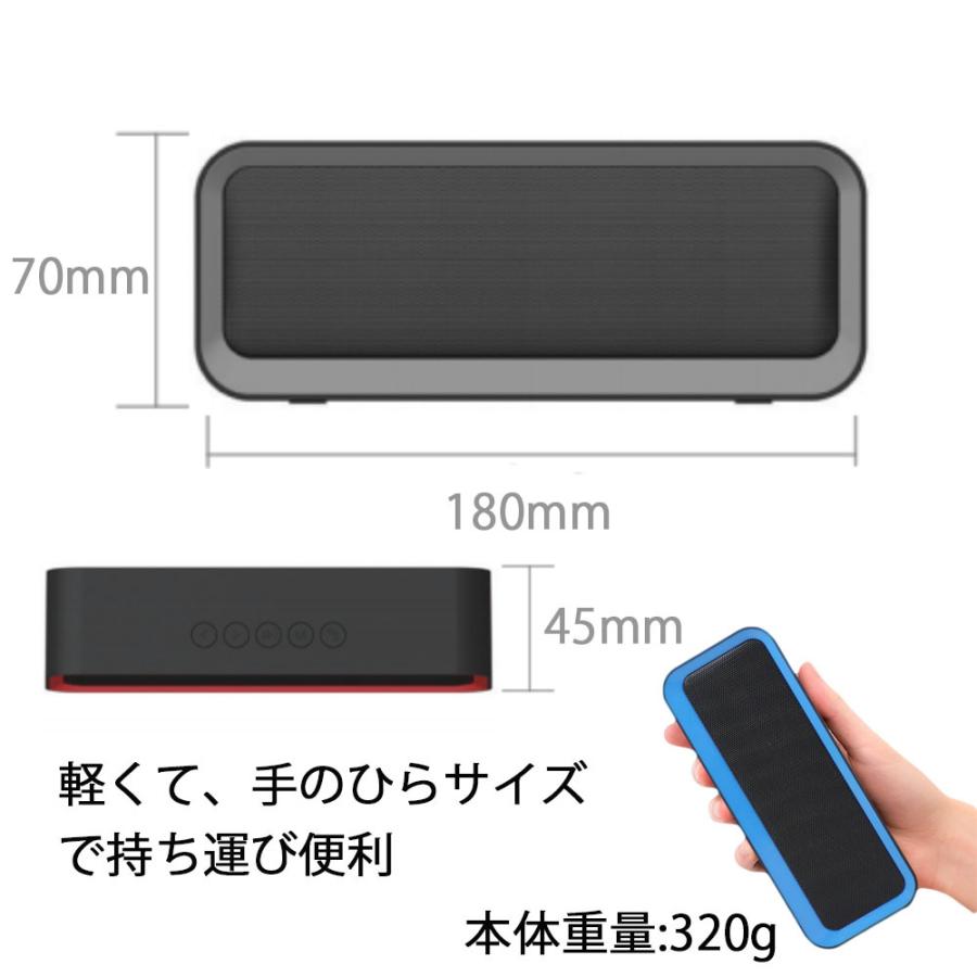 Life Ideas ワイヤレススピーカー ブラック Bluetooth5.0 バッテリー
