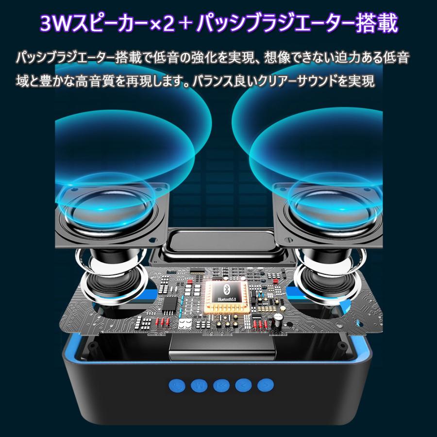 Life Ideas ワイヤレススピーカー ブルー Bluetooth5.0 バッテリー内蔵