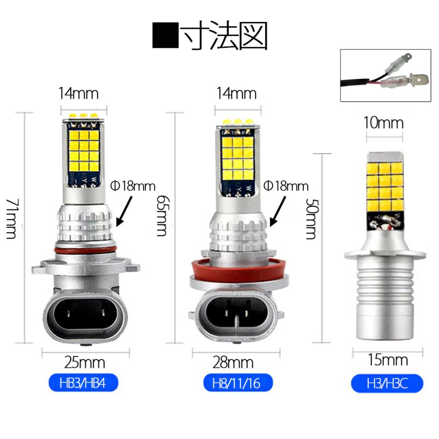 LEDフォグランプ H8/H11/H16兼用 DC12V 3200ルーメン 2色切替 ホワイト(6000K)/イエロー(3000K) 2本セット 1年保証｜e-auto-fun-store｜09