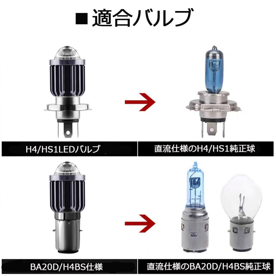 LEDヘッドライト バイク BA20D Hi/Lo DC9V〜80V 1400ルーメン 6000K ホワイト CSP3570チップ 集光レンズ 単品 1本 1年保証｜e-auto-fun-store｜09