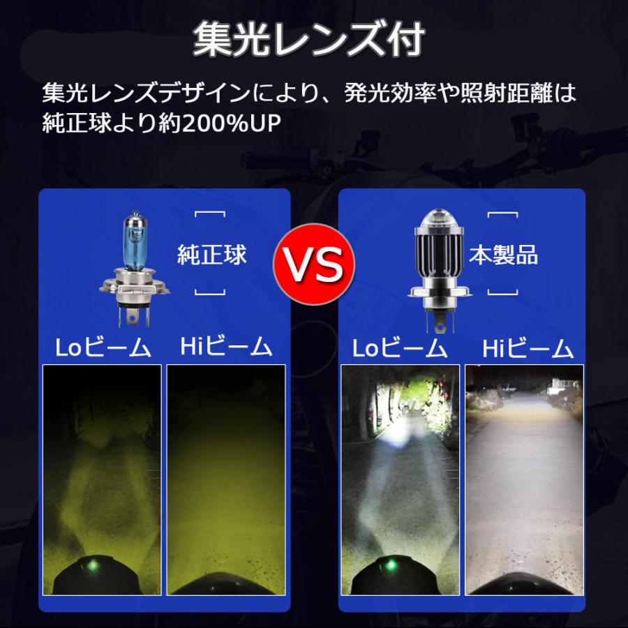 e-auto fun LEDヘッドライト バイク H4/HS1 Hi/Lo DC9V〜80V