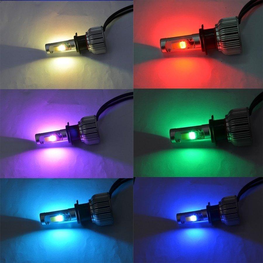 e-auto fun LEDヘッドライト H7 12V 60W 6000ルーメン RGB 1600万色