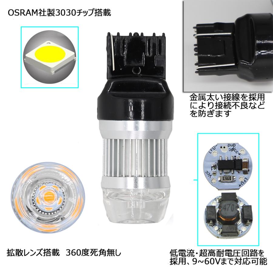 e-auto fun LEDバルブ S25ダブル 段違いピン レッド DC12V/24V兼用 6W