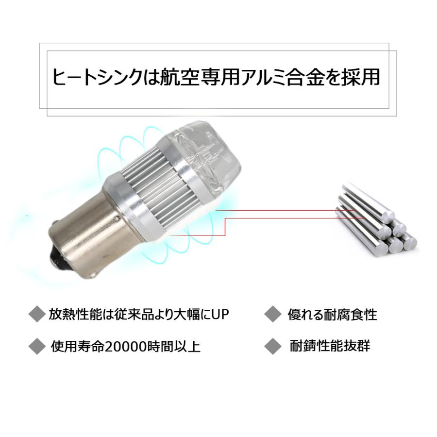 LEDバルブ S25ダブル 段違いピン ホワイト DC12V/24V兼用 6W 無極性 拡散レンズ OSRAM3030チップ 21連 2本 90日保証[M便 0/1]｜e-auto-fun-store｜03