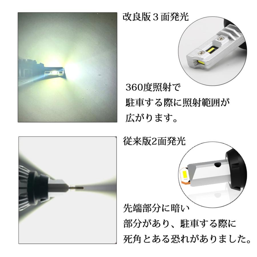 LEDバックランプ T16 DC12V 40W 6000ルーメン 6000K ホワイト 無極性 3面発光 2本セット 1年保証｜e-auto-fun-store｜03