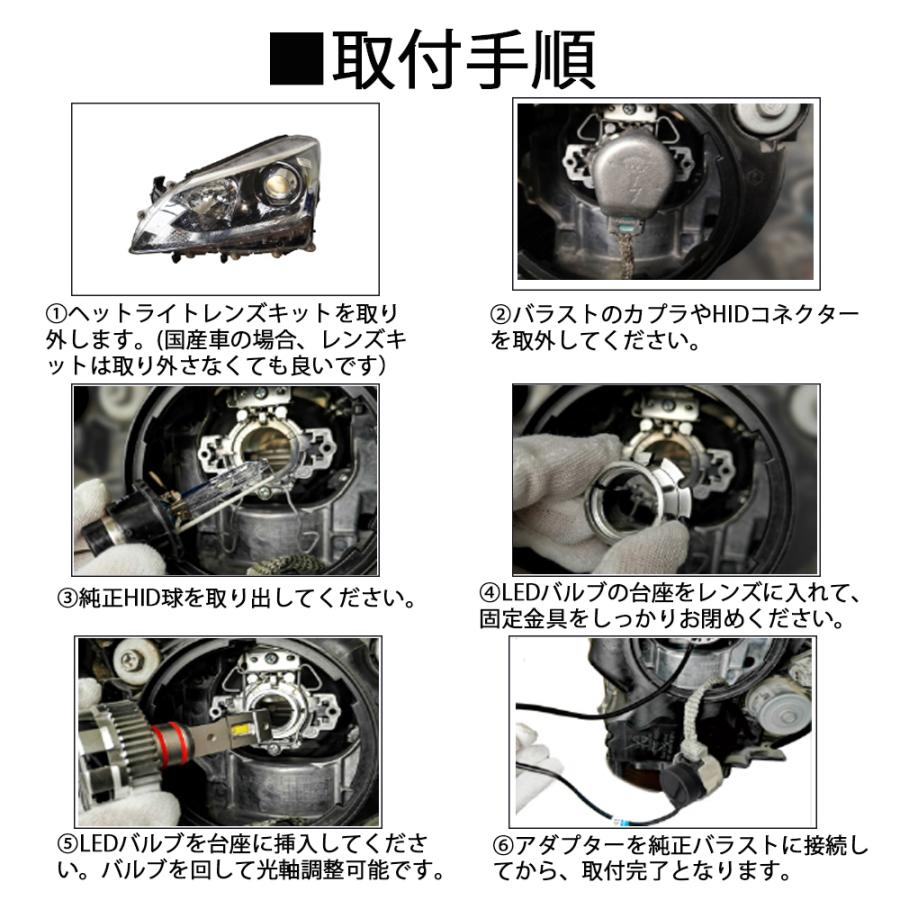 e-auto fun LEDヘッドライト D2S/D2R兼用 車検対応 純正HID交換
