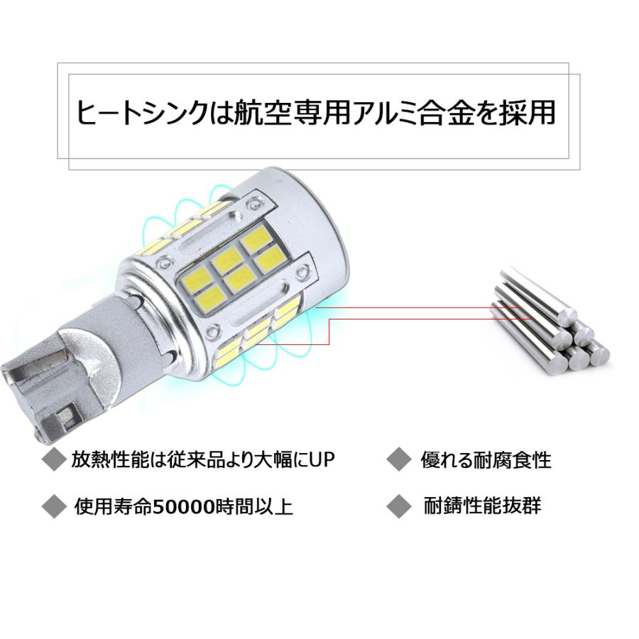 LEDバックランプ T16 DC12V 5600ルーメン 6000K ホワイト OSRAM社製EMC3020チップ 72連 無極性 2本セット 1年保証[M便 0/1]｜e-auto-fun-store｜03