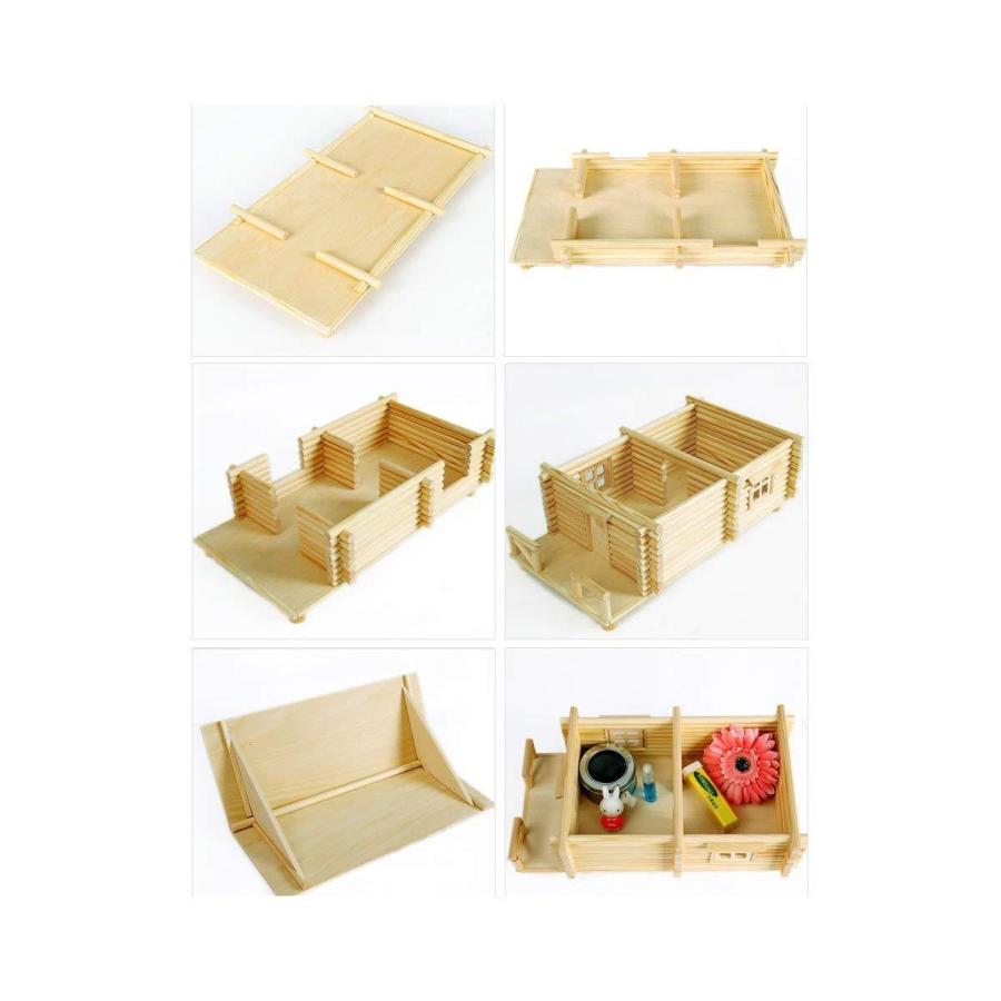 Life Ideas 木製ログハウスキット 小物入れ 日本語組立説明書付き