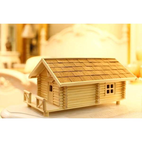 Life Ideas 木製ログハウスキット 小物入れ 日本語組立説明書付き