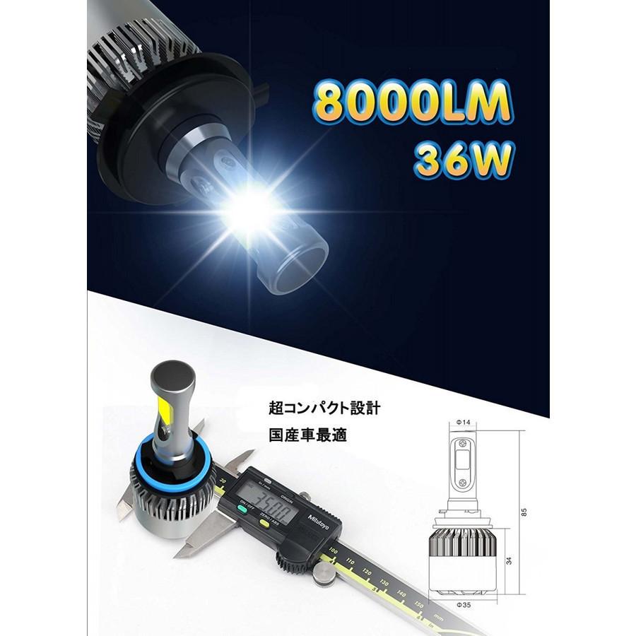 LEDヘッドライト H8/H11/H16兼用 DC12V 8000ルーメン 6500K ホワイト 2本セット 30日保証｜e-auto-fun-store｜02