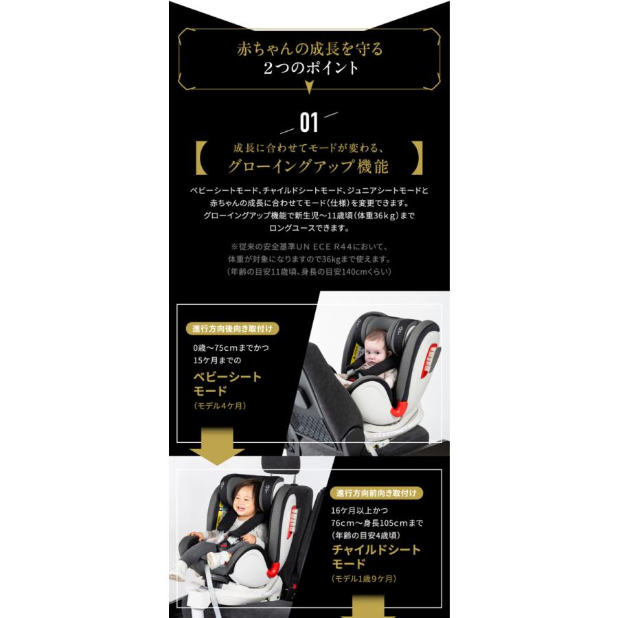 新生児 11歳  回転式 チャイルドシート 360度 ジュニアシート リクライニング 洗える ISOFIX クルピット ネビオ Nebi - 10