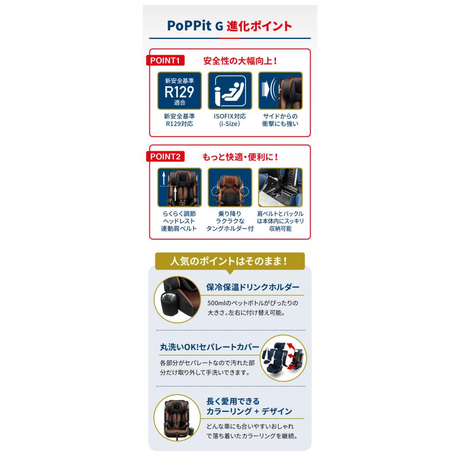 【新品】Nebio PoPPit G ジュニアシート R129 Amazon | Nebio ネビオ【R129適合 リクライニングできる