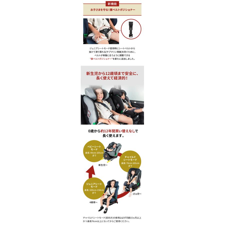 NEWモデル登場！回転式+ISOFIX+R129適合でロングユース