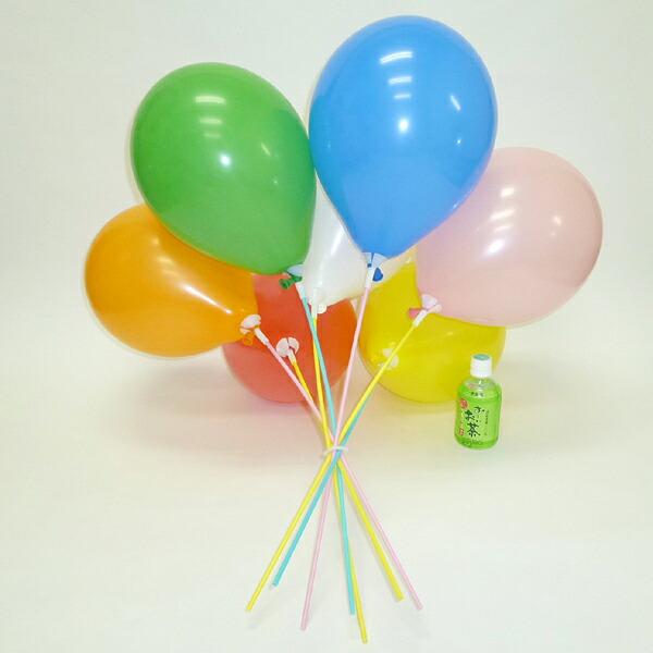 天然ゴム風船　10インチ　無地カラー(100ヶ)　40cmパイプ棒付【バルーン】/ 動画有｜e-balloon｜02