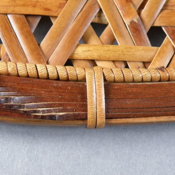 鉄線編み ランチョンマット 折敷 煤竹 燻煙根曲がり竹 千島笹 : 北の竹