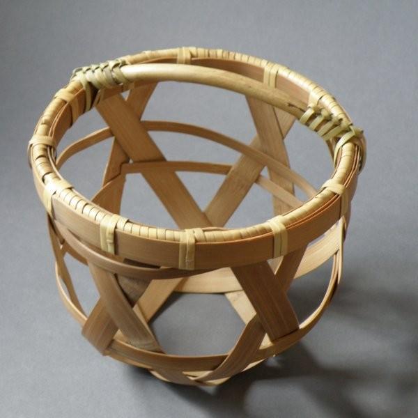 竹製手付き花籠　花入れ　山野草 楽天市場】【一点限り】渡辺竹清作 鳳尾竹乱れ編み花籠