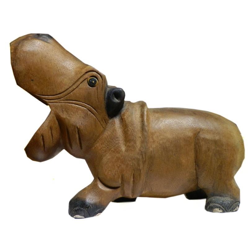 木彫動物⑅カバ(小)⑅インドネシア 木彫り アジアン雑貨 カバさんの木彫り2 : アジア雑貨ビンゴ - 通販