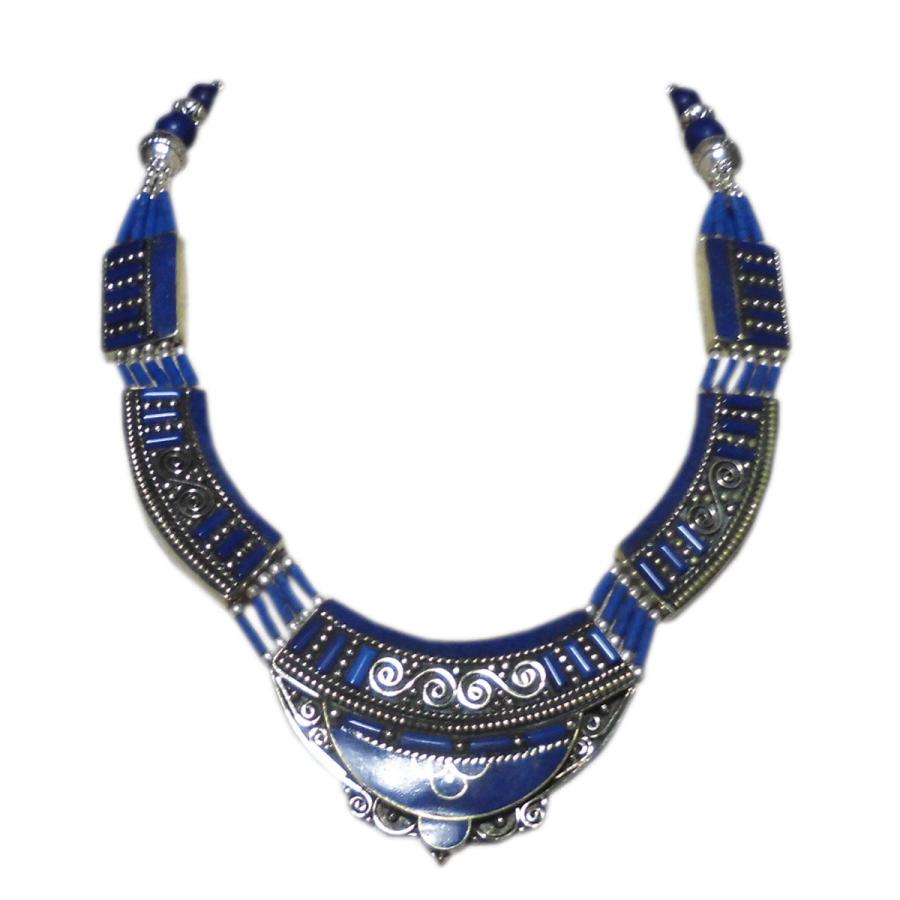 チョーカー　天然石メタルチョーカー　ラピスラズリー2