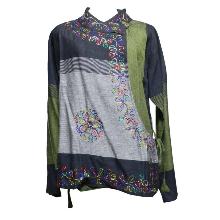 ブラウス ネパール コットン 刺繍ラップブラウス5 クリックポスト選択 送料0円 Nl 5 アジア雑貨ビンゴ 通販 Yahoo ショッピング