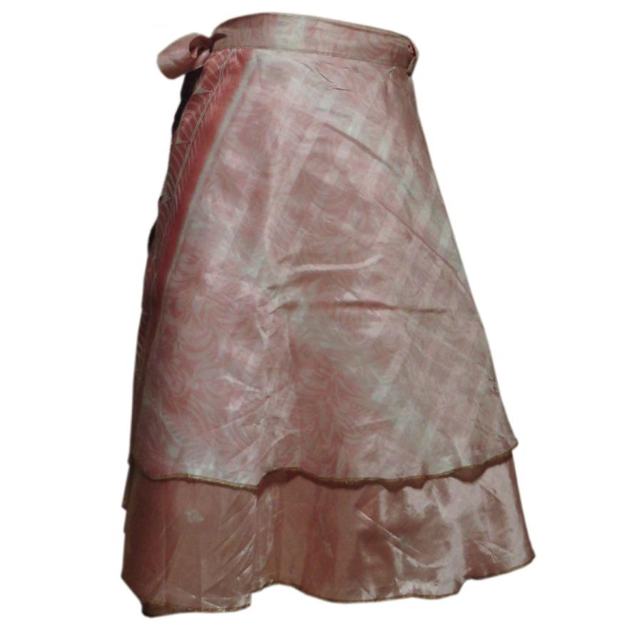 スカート　アジアン衣料　ネパール・シルク・ラップスカート23　クリックポスト選択　送料200円｜e-bingo