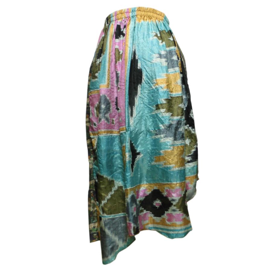 スカート　アジアン衣料　ネパール・シルク・スカート35　クリックポスト選択　送料200円｜e-bingo｜02
